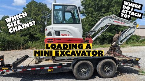 trailer mini excavator|loading mini excavator on trailer.